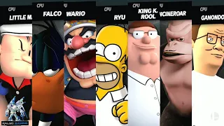 Popeye vs Daffy vs Crash vs Homer vs Peter vs Bluster Kong vs Hank