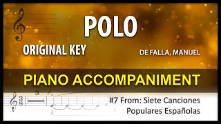 SIETE CANCIONES #7 Polo / Karaoke / De Falla / Original key