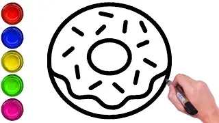 HOW TO DRAW DONUTS STEP BY STEP EASY- DONUT DRAWING EASY | EASY DONUT DRAWINGS | DONUT DRAWING VIDEO