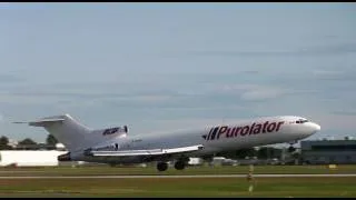 Purolator B727-200 and Edelweiss A330 landing at YVR.