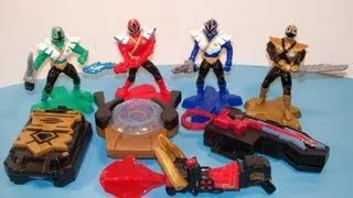 2012 McDONALD'S SABANS POWER RANGERS SUPER SAMURAI SET OF 8 HAPPY MEAL VIDEO FULL COLLECTION REVIEW