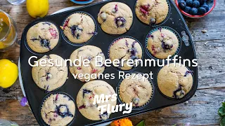 Gesunde Beeren Muffins - vegan ohne weissen Zucker