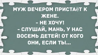 Муж вечером пристает к жене. Сборник свежих анекдотов! Юмор!