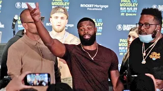 TYRON WOODLEY & JAKE PAUL ALMOST BRAWL AFTER TEAM DISSES MAMMA WOODLEY AFTER FACE OFF!