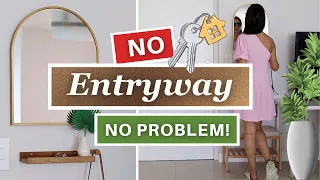 APARTMENT ENTRYWAY MAKEOVER DIY | No Entryway Decorating Ideas (Renter Friendly!)