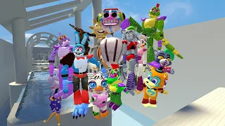 CRAZY EXPLOSIVE DEATHRUN ALL FNAF Security Breach ANIMATRONICS ON BONEWORKS!