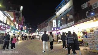 【4K】 Night view of Hongdae Street in Seoul  홍대거리 야경