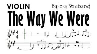 The Way We Were Violin Sheet Music Backing Track Partitura Barbra Streisand