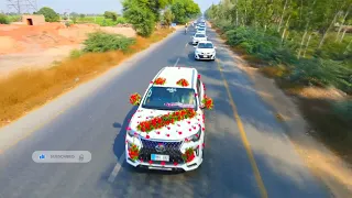 Pind ki Barat Full protocols and luxury car amazing Drone view