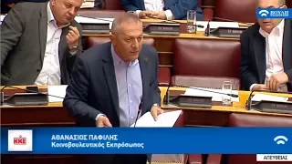 ΠΑΡΕΜΒΑΣΗ ΤΟΥ Θ. ΠΑΦΙΛΗ ΣΤΗΝ ΒΟΥΛΗ ΓΙΑ ΤΗΝ ΔΙΑΤΑΞΗ ΓΙΑ ΤΗΝ ΑΠΕΡΓΙΑ