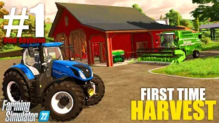 Farming Simulator 22/Harvesting wheat/balling straw/cultivating field/Haut Beyleron/Timelapse#1