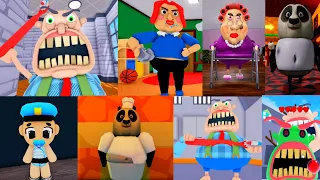 Roblox 4 SPEEDRUN ESCAPE Obby, Kung Fu Panda BARRY, NANNY BARRA BREAKOUT, Evil Grandma, TEAM DENTIST