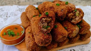 CROQUETE DE CARNE MOÍDA-Receita fácil pra vc fazer ainda hoje