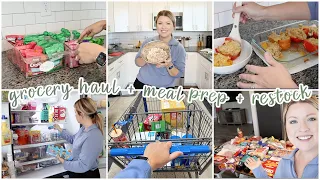 BIG GROCERY HAUL + WALMART SHOP WITH ME | FRIDGE + PANTRY RESTOCK | WEEKLY LUNCH MEAL PREP