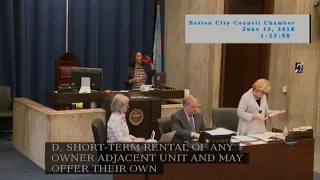 Boston City Council Meeting on June 13, 2018   Short Term Rental Segment