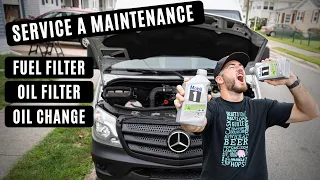 Mercedes Sprinter Van - Service A Maintenance - Oil Change and Fuel Filter Change - Van Build Ep 44