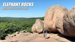 Playing around at Elephant Rocks State Park Missouri