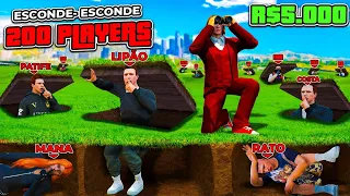 200 PLAYERS VS 12 INFLUENCIADORES NO ESCONDE-ESCONDE!! (GTA 5 Evento SKBR #2)