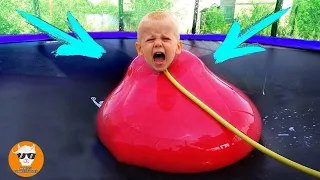 Oh My God! Funny Baby Has Problem with Big Balloons - Funny Baby Videos | Just Funniest
