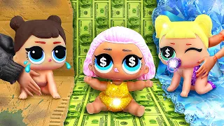 Broke, Rich and Giga Rich Babies / 32 LOL OMG DIYs