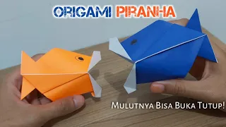 Membuat Origami Ikan Piranha Mulutnya Bisa Buka Tutup! | Kerajinan Kertas