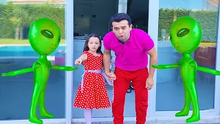 Öykü and Dad Pretend Plays with Aliens - Funny Stories for kids - Video Compilation