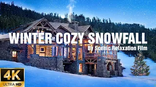 Beautiful Relaxing Music❄️Winter Cozy Snowfall and Beautiful Homes in Enchanted Forest