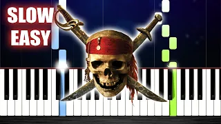 Pirates of the Caribbean - The Black Pearl - SLOW EASY Piano Tutorial by PlutaX