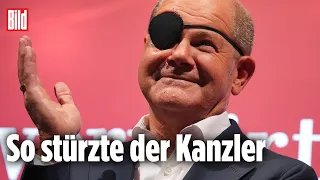 Olaf Scholz mit Augenklappe – Kanzler bei Unfall im Gesicht verletzt