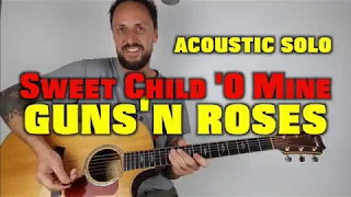 Sweet Child 'O Mine Acoustic Solo Guitar Lesson Guns 'N Roses