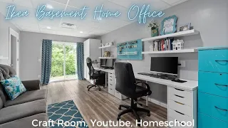 Ikea Basement Home Office | Homeschool | Craft Room | Real Estate Office | Youtube Studio |