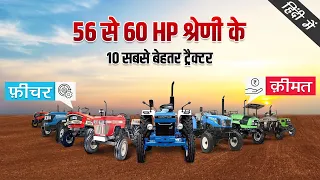 56 से 60 HP श्रेणी के टॉप 10 ट्रैक्टर | Top 10 Tractors in India 56-60 HP | Features, Price 2021