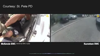 Body cam video shows suspect fire at St. Pete officers, run from scene (Body cam footage)