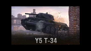 Три боя на Y5-T34 ПЕРВОЕ Впечатление/ 5 Лет Wot Blitz