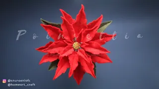 Easy Felt Poinsettia by S Nuraeni - #DIY Christmas Flower Decoration