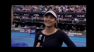 Emma Raducanu on court interview after 1st round win at the ASB Classic