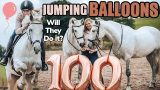 WILL MY HORSES JUMP 100K BALLOONS ~ Let's find out! Super spooky jumping challenge