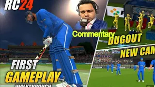 Real Cricket 24 First Gameplay + Akash Chopra Commentary 😍 || New Stadium || Creator Mode