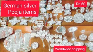 German silver Gift articles & Pooja items return gifts with price/single piece courier available