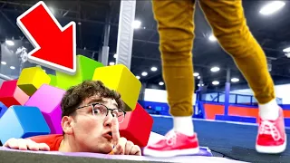 24 Hour OVERNIGHT Trampoline Park Challenge!