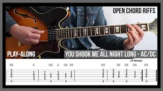 You Shook Me All Night Long (TAB) - AC/DC - Open Chord Riffs