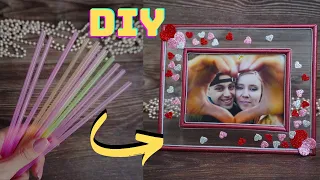 DIY photo frame idea for Valentine's Day / Handmade Picture Frame Making At Home