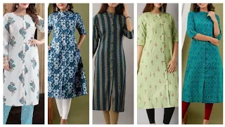 Overall best simple front open kurtis designs ideas for girls 2023