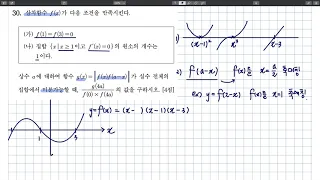 2021학년도 고3 9월 모의고사 나형 30번 삼차함수 미분가능