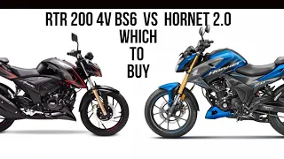 Honda Hornet 2 0 VS TVS Apache RTR 200 4V BS6 Pros Cons Which One Should You Buy #Bikes@Dinos