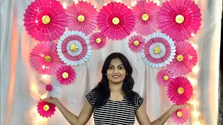 VERY EASY PAPER FAN BIRTHDAY DECORATION | EASY BIRTHDAY DECORATION IDEAS AT HOME | PAPER CRAFT DECOR