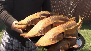 Hot Smoked Shovelnose Sturgeon, ОСЕТР ГОРЯЧЕГО КОПЧЕНИЯ .вкус пальчики оближешь