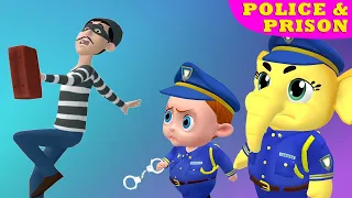 Police Keeps Us Safe Chase Bad Guy | Jailbreak + More Nursery Rhymes & Kids Songs | Emmie Baby Songs