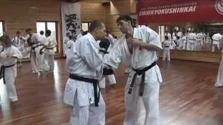 Foot sweep (Ashi barai 足払い) in kumite of Kyokushin karate