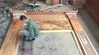 Woodworking - Build & Assemble A Big Front Door Frame With Extremely Beautiful Sculpture